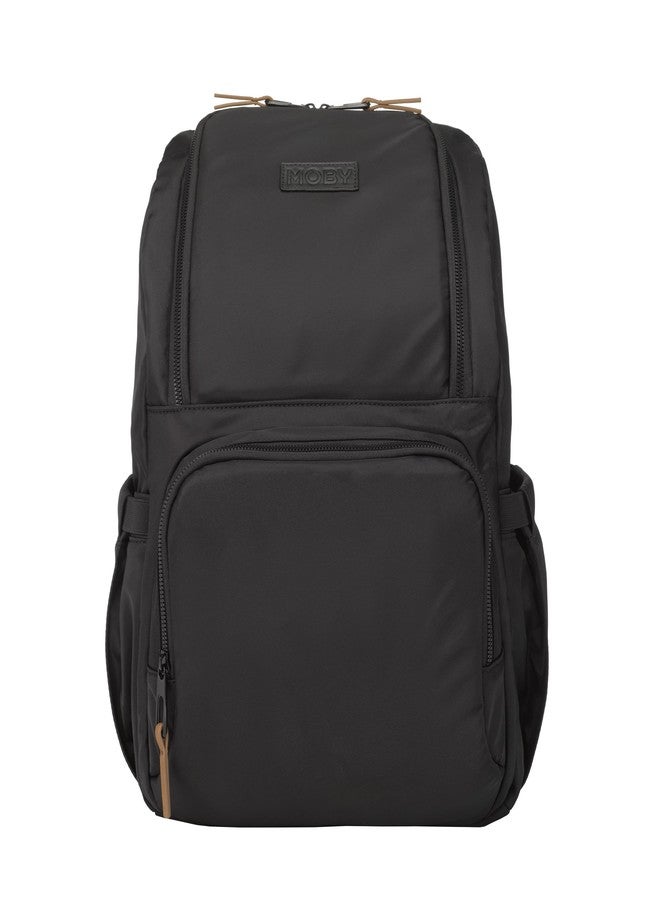 Moby Parent Pack Diaper Bag Backpack, Stylish & Practical for Parents On-the-Go, Holds All Baby Essentials, For Everyday Use & Travel (Black) - Image 1
